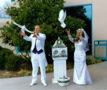 Dove release at a wedding ceremony